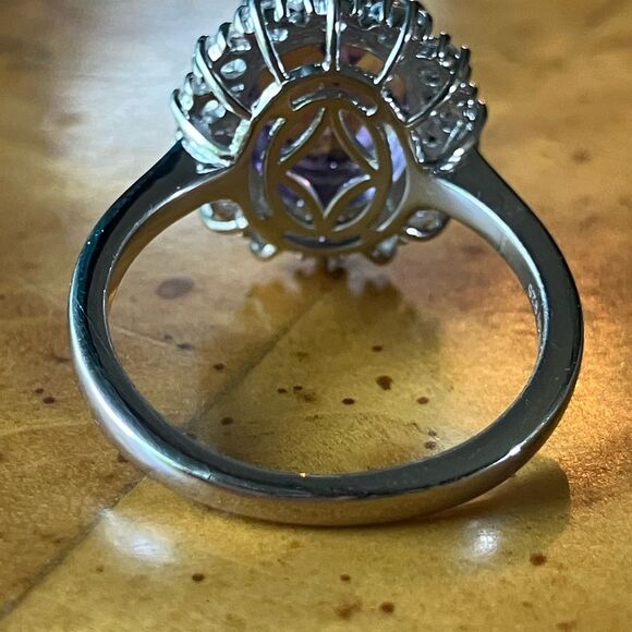 Moroccan Amethyst Red Garnet Sterling Silver Ring Size 8 - Picture 5 of 9